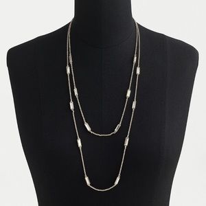 J. Crew Pavé baguette necklace